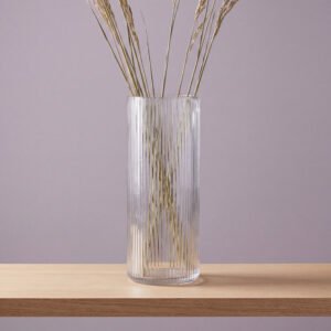 Ribbed Glass Vase, Tall